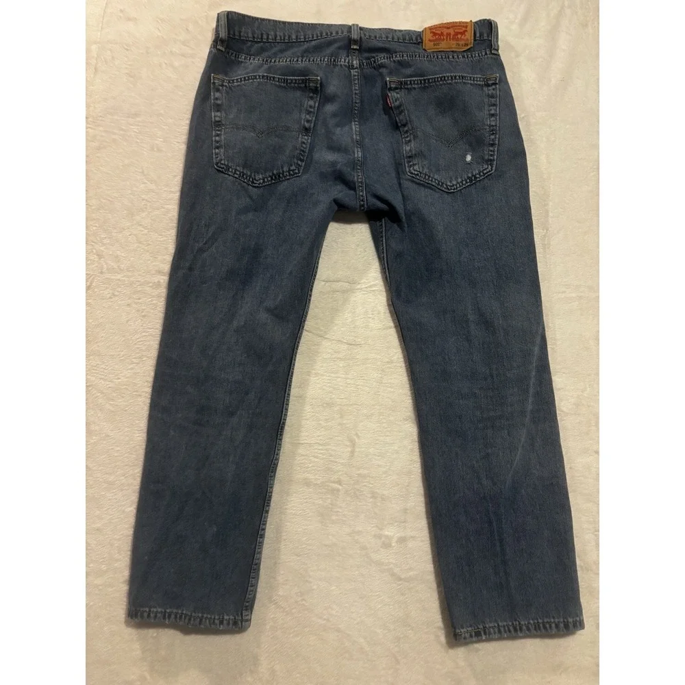 Levis 502 Jeans Mens 36x29 (actual 36x27) Stretch Med‎ Wash All Seasons Distress
